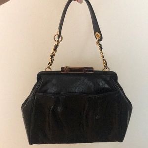 Elaine Turner black snakeskin purse